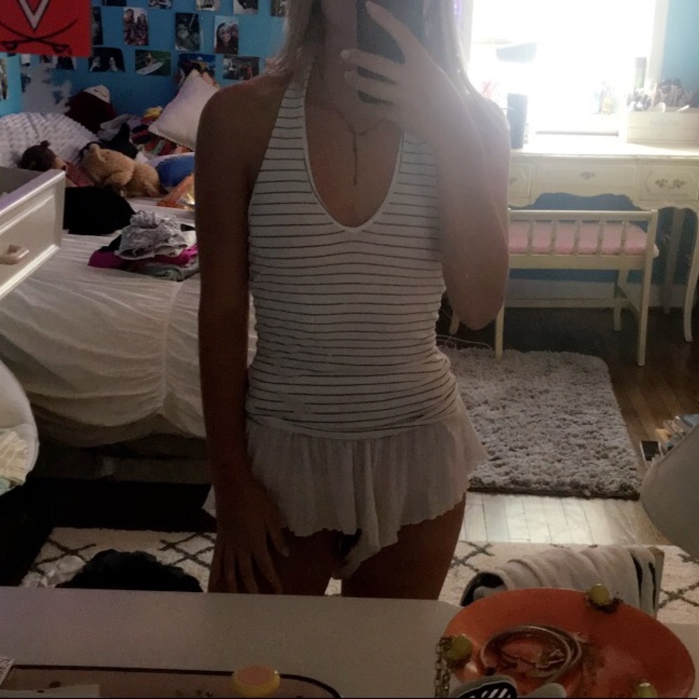 super cute COTTON CANDY LA STRIPED LOW CUT TANK